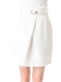 ベルト付きコクーンスカート/ホワイト