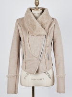 ミニマル丈ムートンジャケット/ベージュ