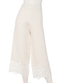 刺繍ニットガウチョパンツ（ホワイト）/ホワイト