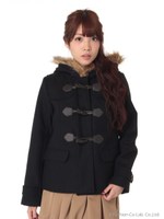 ・フードファー付きダッフルコート/Camel