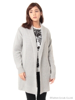 ウールアクリルナイロンニットガウン/オフホワイト