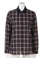 シャドーチェックブラウス/ホワイト(031)