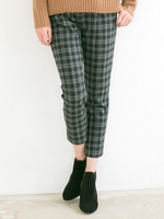 起毛タータンチェックパンツ/ブラック柄