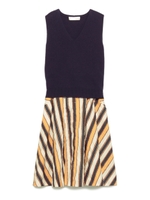 ニット×布帛スカートコンビ/RED