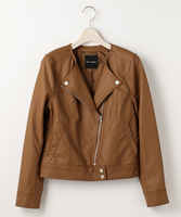 ノーカラーライダースジャケット