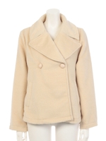 ビッグカラーショートコート/アイボリー