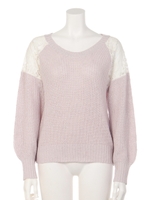 肩レースプルオーバー/アイボリー