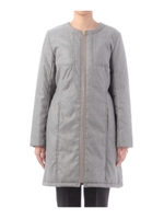 中綿ジップノーカラーコート/グレー(012)