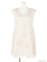 オリジナルペールフラワー柄ワンピ/グレー