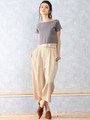 ハイウエストコクーンワイドパンツ/カーキ