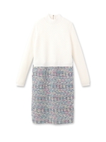 Coohem ハイネック切り替えドッキングワンピース/ホワイト(901)