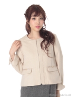 TツィードノーカラーJK 2/シロ