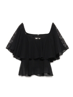 オーガンジーフレアブラウス/WHT