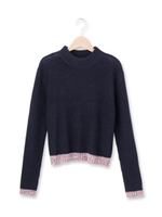 配色ハイネックニット/ナチュラル(550)