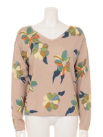 【CASUAL】safari flower ニット/ベージュ