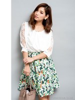 オーガンジースリーブブラウス/オフホワイト