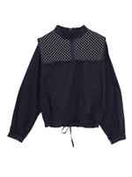 ドットスクエアカラーブラウス/ネイビー
