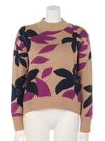 BIG FLOWERニットTOPS/ベージュ