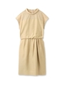 [L]シアーボーダー切り替えワンピース/ベージュ(052)