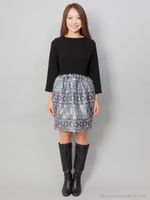 【Jeffreyコラボ】オーガンジー切り替えワンピ/ブラック