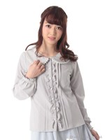 お花レースブラウス/ブルー