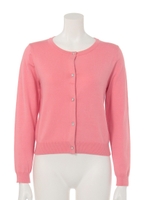 ベーシッククルーカーディガン/ライトイエロー