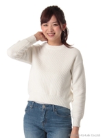 リップルクロップニット/シロ