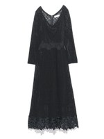 レース切替ロングワンピース/BLK