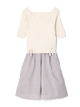 OFF SHOULDER KNIT×GAUCHO PANTS SET/ピンク(090)