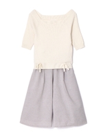 OFF SHOULDER KNIT×GAUCHO PANTS SET/ピンク(090)