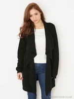 【rienda style掲載商品】ラッフルニットカーデ/BLK