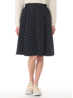 スキスカ ドットミディスカート/Navy