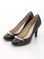ビジュー調パンプス/黒