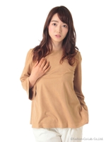 フェイクスエードブラウス/ベージュ