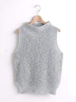 ラメ混ボトルネックベスト/ベージュ