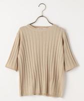 ワイドリブ5分袖ニット