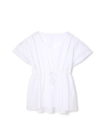 Vネックレースフリンジブラウス/ホワイト(031)