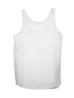 オーガンジーボーダートップス/ホワイト