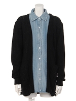 デニムレイヤードニットCD/BLACK