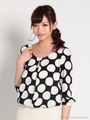 ドットプルオーバーブラウス/ブラック