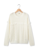 フリンジケーブルニット/グレー(012)