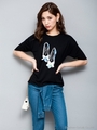 リボンシューズTシャツ/ブラック