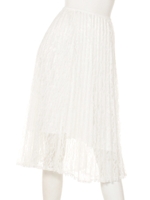 レースプリーツスカート/ブラック