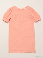 半袖ジャガードコクーンワンピ/ホワイト