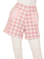 FLUFFY FLOWER SHORTS/PINK