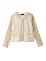 [L]ツイードジャージジャケット/ブラック(019)