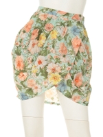 【Auntie Rosa】花柄ラップバルーンスカート/BLK