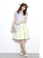アートタッチアシメタックスカート/イエロー