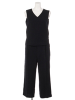 バックサテンストレッチオールインワン/ネイビー