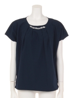 ・2wayビジューネックレスブラウス/Sax